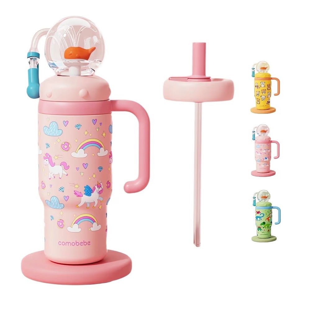 No-Spill Toddler Cup 💧 2-in-1 Straw + Sippy Lid