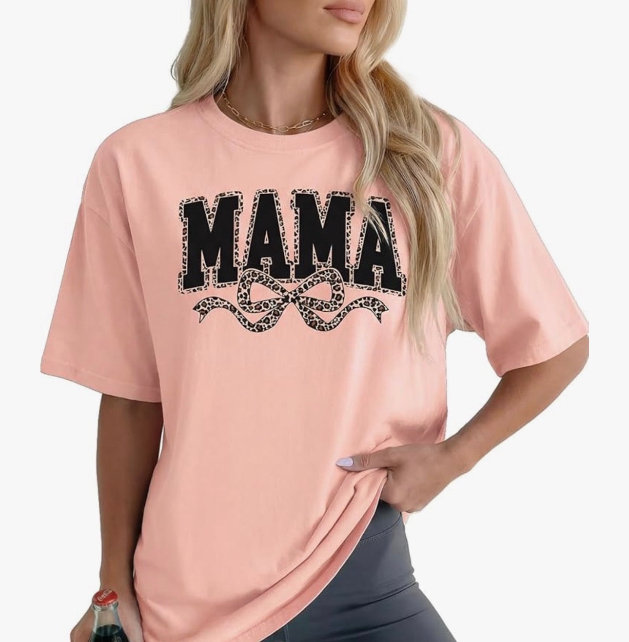Mama Leopard Bow Graphic Tee
