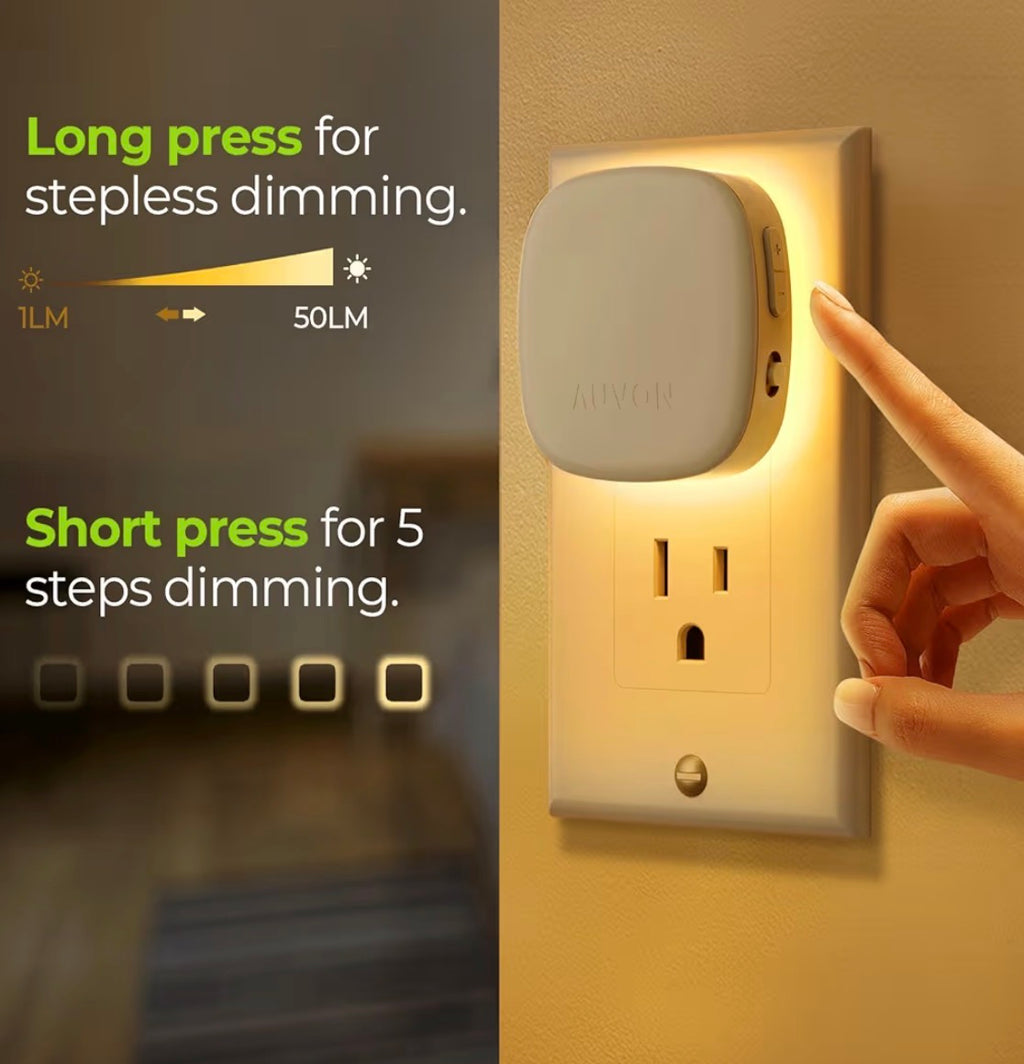 Motion Sensor Night Light (4-Pack) – Soft Warm LED Plug-In Lights for Moms & Kids