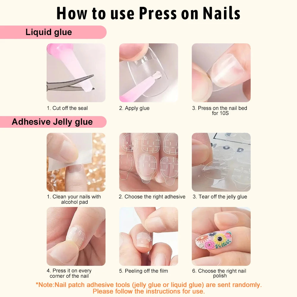 Pink Bow Press-On Nails