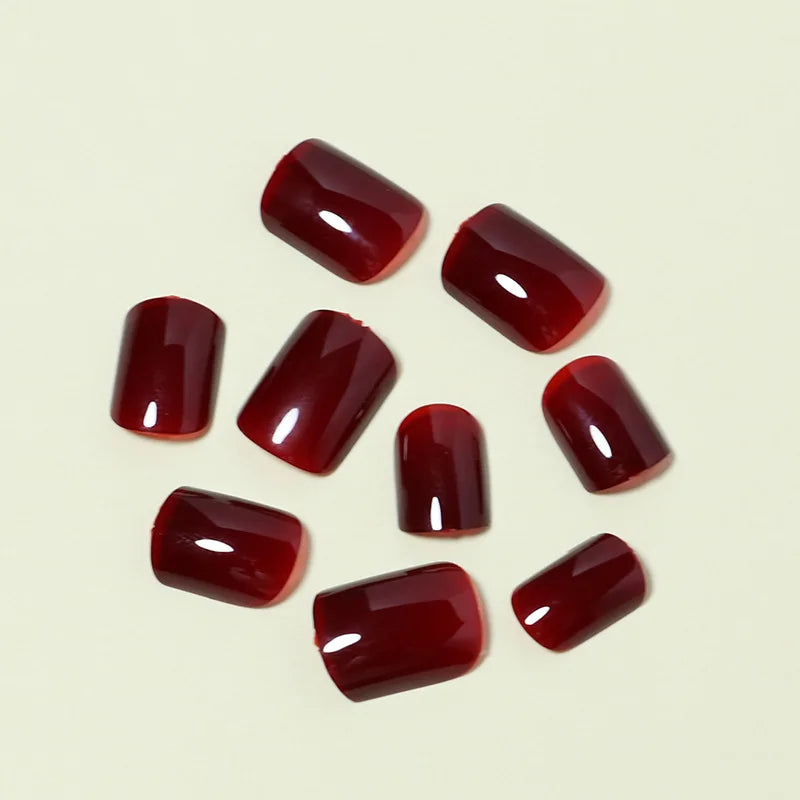 Classic Wine Red Press-On Nails