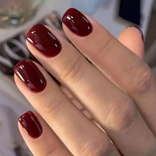 Classic Wine Red Press-On Nails